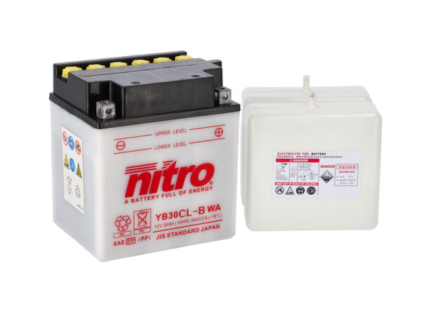 Nitro Motorradbatterie YB30CL-B WA -N- mit Säureflasche