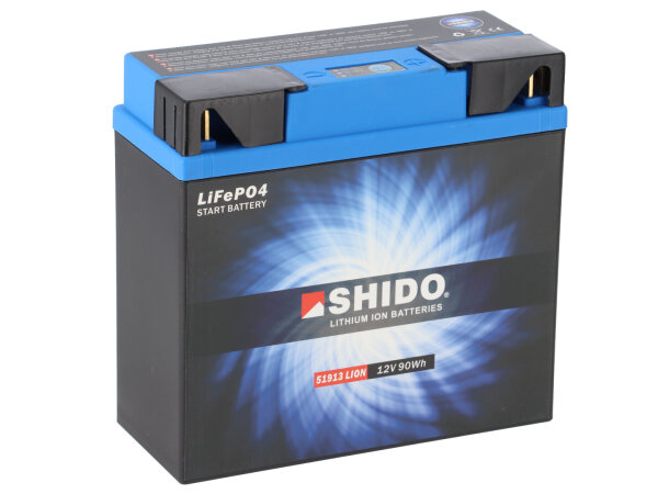 SHIDO 51913 Lithium Ion Motorradbatterie