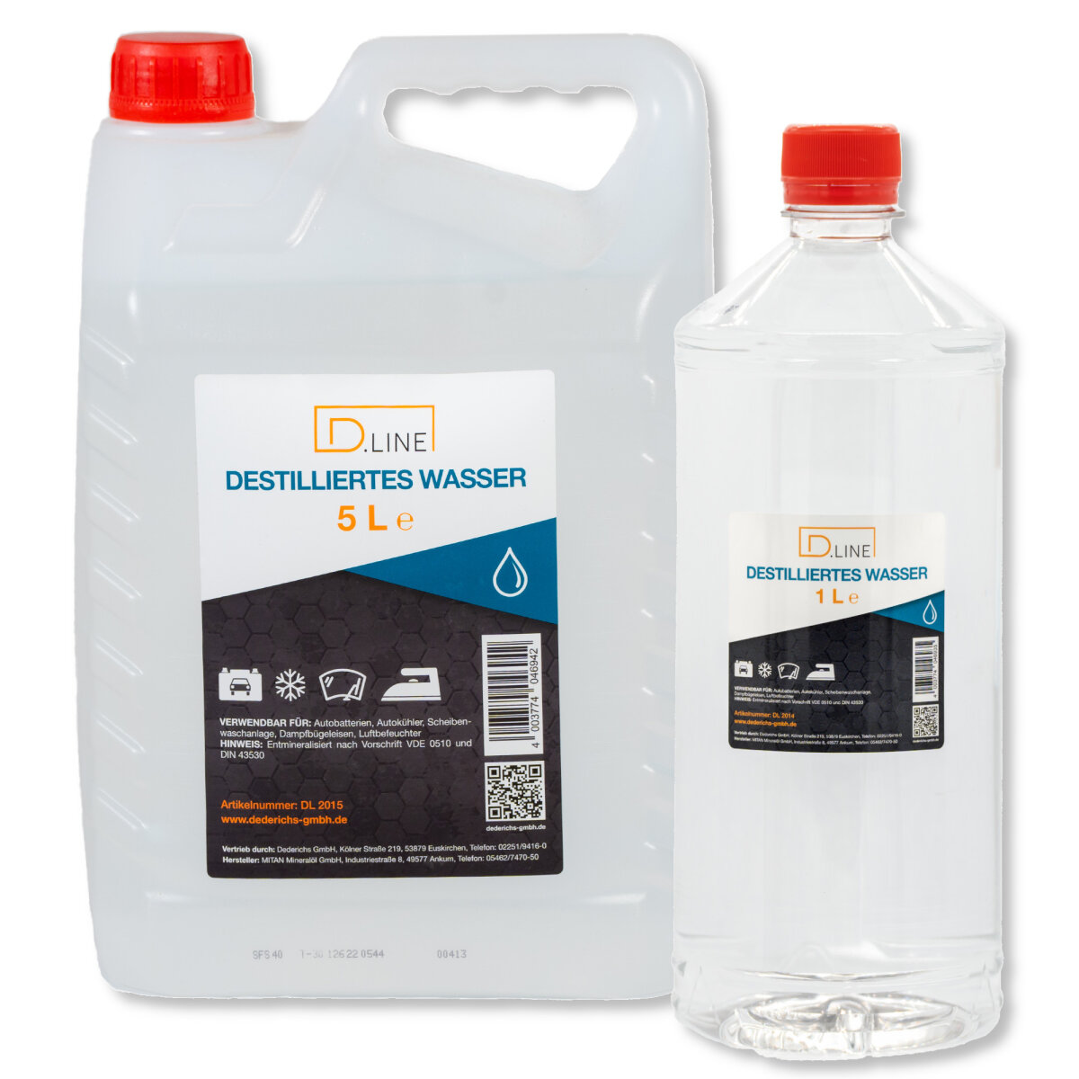 D.LINE Destilliertes Wasser 1 oder 5 Liter (DL 201), 1,18 €