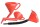 HUENERSDORFF Winkeltrichter HD-PE, oval mit Sieb rot, 175 x 150 mm, mit Griff 956200