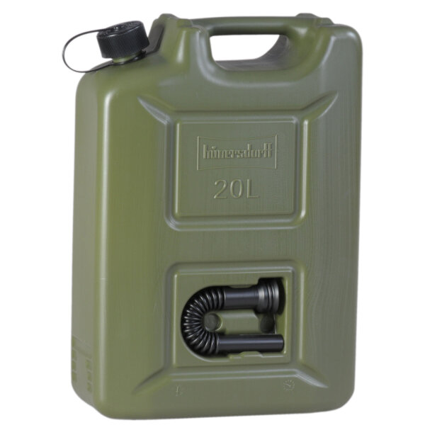 HUENERSDORFF Kraftstoff-Kanister PROFI (UN) 20 L oliv,UN-Zulassung,HDPE,schwarzes Zubehör 802000