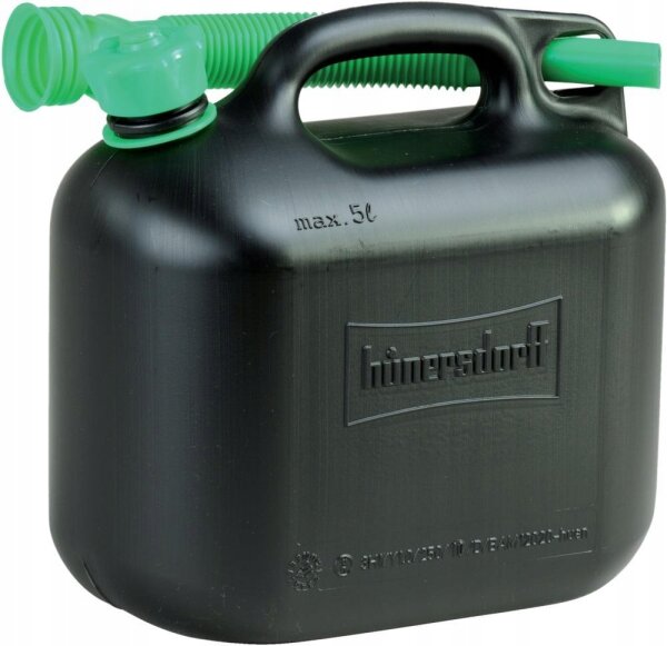 HUENERSDORFF Kraftstoff-Kanister CLASSIC 5 L, HDPE schwarz, besonders schwere Qualität 811900