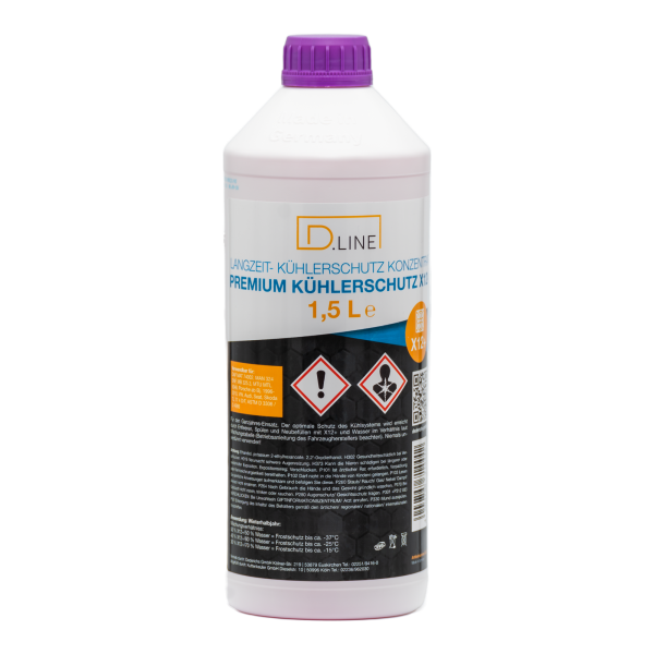 D.LINE Kühlerfrostschutz ANTIFREEZE X12+ (Violett) Konzentrat 1,5 Liter (DL 2038)