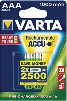 VARTA Recharge Accu Power Micro AAA NiMH 1000mAh 2er-Pack