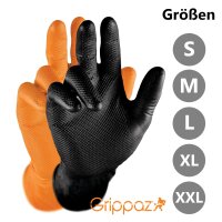 Grippaz Nitril-Handschuhe 246 schwarz oder orange 240mm...