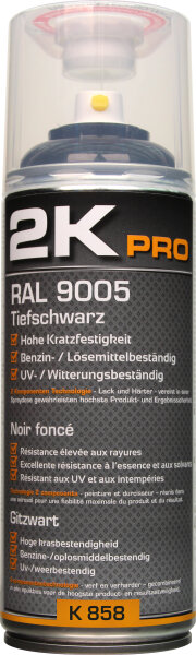 2K PRO Decklack / Sprühlack RAL 9005 Tiefschwarz glänzend 351858