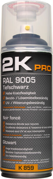 2K PRO Decklack / Sprühlack RAL 9005 Tiefschwarz matt 351859