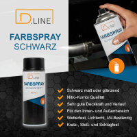 D.LINE Farbspray/Lackspray schwarz matt oder glänzend 400 ml