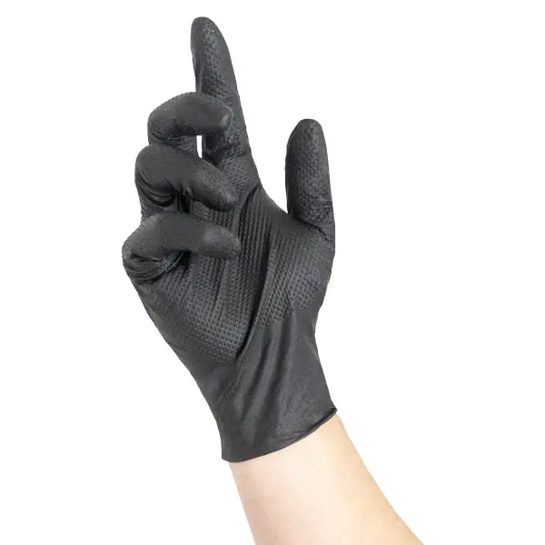 Nitras TOUGH GRIP LIGHT, Nitril-Einmalhandschuhe schwarz...