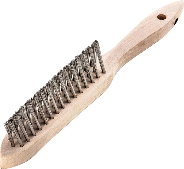LESSMANN Kehlnahtbürste 3 Reihen Stahldraht glatt 0,35 mm 120801
