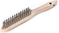 LESSMANN Drahtbürste 3 Reihen Stahldraht rostfrei gewellt 0,35 mm 104631