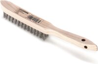 LESSMANN Drahtbürste 3 Reihen Stahldraht rostfrei gewellt 0,35 mm 104631