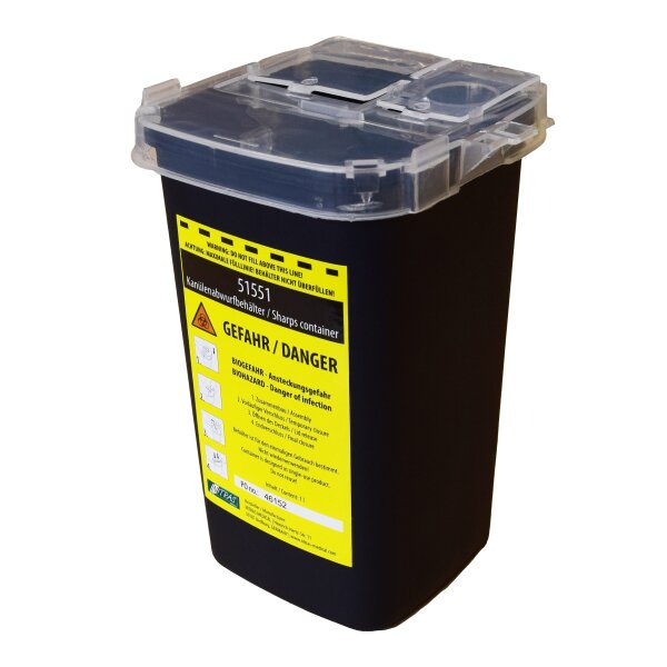 NITRAS Kanülenabwurfbehälter, Polyethylen, schwarz 51551