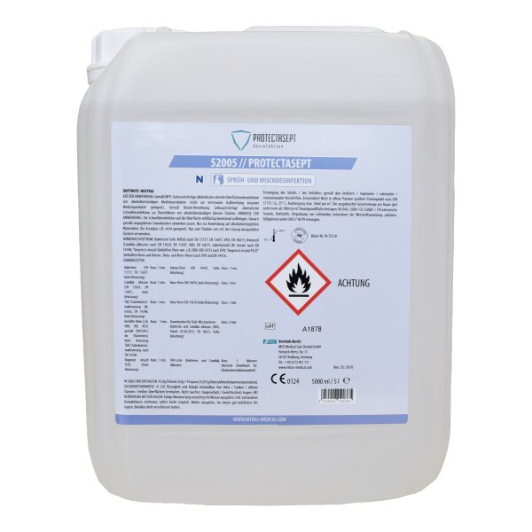 NITRAS PROTECTASEPT SF, Sprüh- / Wischdesinfektion, neutral, 5.000 ml, Kanister 52005