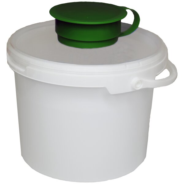 NITRAS Spendereimer für feuchte Desinfektions-Vliestücher, weiß / grün, 3.400 ml 57090-G