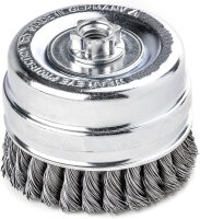 LESSMANN Zopf-Topfbürste mit Stützring Drm 100 mm 26 Z Stahldraht STH glatt 0,50 mm 486217