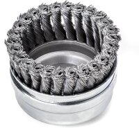 LESSMANN Zopf-Topfbürste mit Stützring Drm 100 mm 26 Z Stahldraht STH glatt 0,50 mm 486217