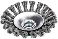 LESSMANN Zopf-Kegelbürsten Drm 100 x 12 mm 18 Z Stahldraht rostfrei ROH glatt 0,50 mm 475211