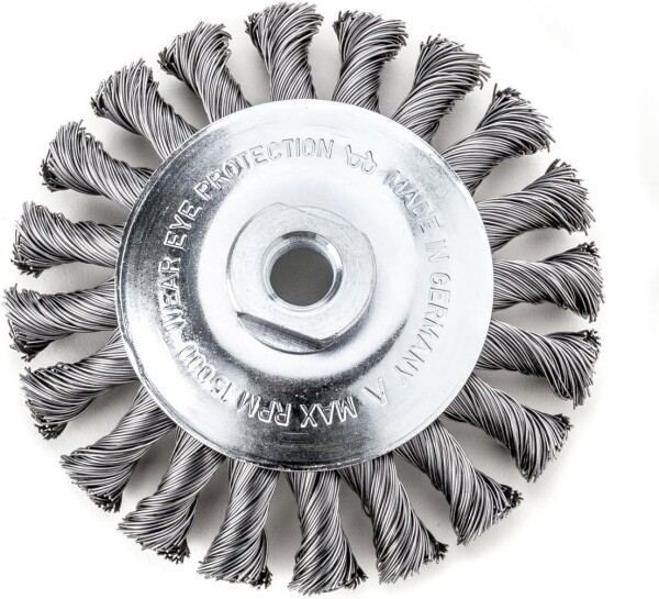 LESSMANN Zopf-Kegelbürste Drm 115 x 12 mm 20 Z Stahldraht STH glatt 0,50 mm, Gew. M1 472257