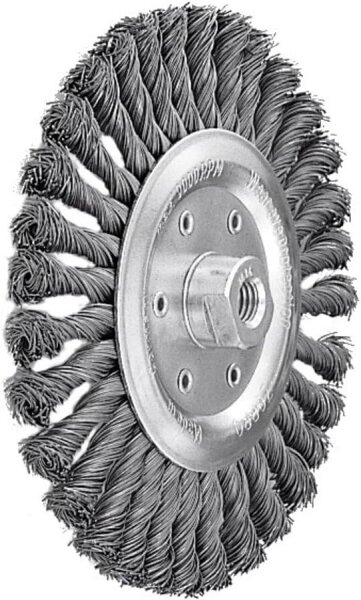 LESSMANN Zopf-Rundbürste Drm 115 x 14 mm 20 Z Stahldraht STH glatt 0,50 mm  Gew. M14 472217