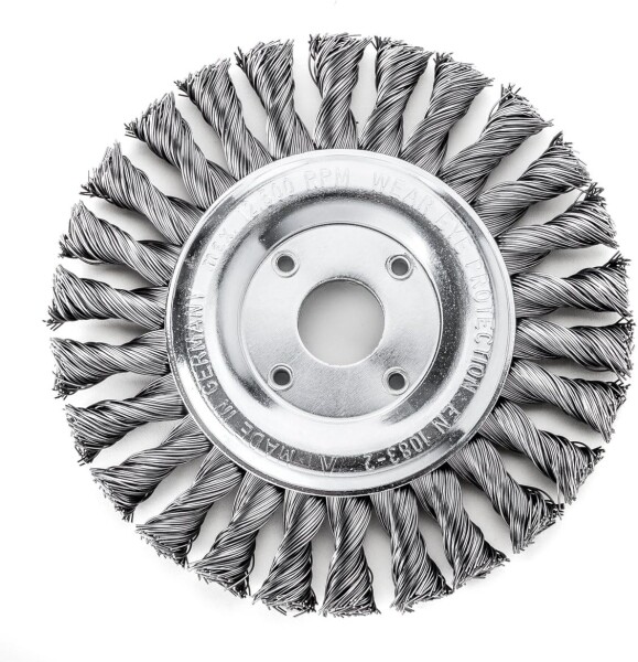 LESSMANN Zopf-Rundbürste Drm 125 x 14 mm 20 Z Stahldraht STH glatt 0,50 mm Bohrung 473211