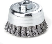 LESSMANN Zopf-Topfbürste ohne Stützring, Drm 90 mm  20 Z  Stahldraht STH glatt 0,50 m 485237