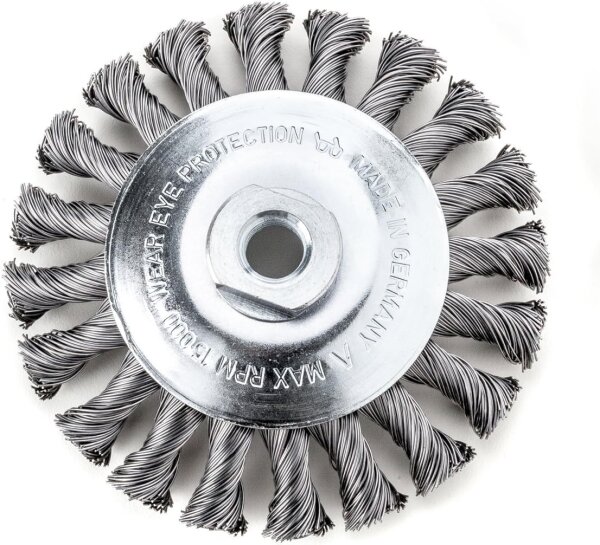 LESSMANN Zopf-Kegelbürste Drm 100 x 12 mm 18 Z Stahldraht STH glatt 0,50 mm, Gew. M1 471257