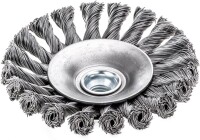 LESSMANN Zopf-Kegelbürste Drm 100 x 12 mm 18 Z Stahldraht STH glatt 0,50 mm, Gew. M1 471257