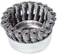 LESSMANN Zopf-Topfbürsten, Drm. 65 mm 18 Z Stahldraht STH glatt 0,35 mm  Gew. M 14 482117