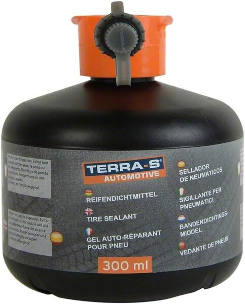 TERRAS Reifenpannenset Mikro Kit mit druckfester Nachfüllflasche 300 ml T56004