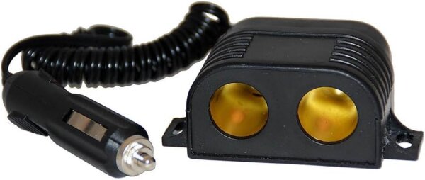 HP-Autozubehör Doppelsteckdose mit Spiralkabel