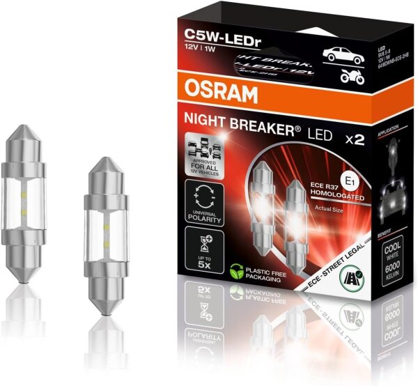 OSRAM Nightbreaker LED C5W 12V 1W SV8.5-8 6000 K