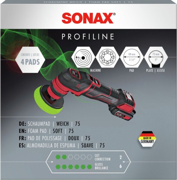 SONAX SchaumPad weich 75 4 Stück 04926000