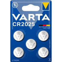 VARTA Lithium Knopfzellen CR2025 3V 5er Blister