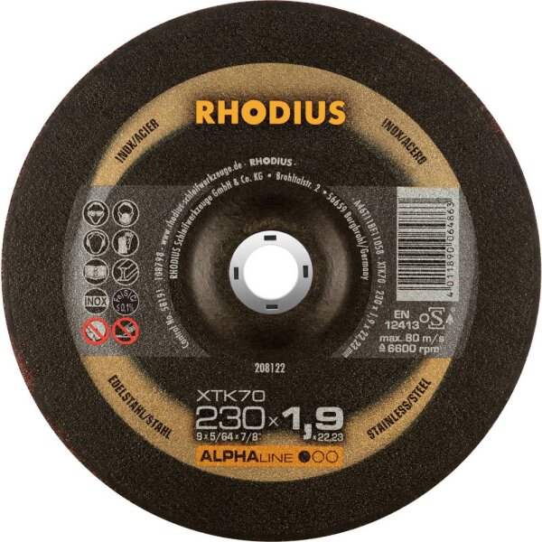 RHODIUS Extradünne Trennscheibe 230x1,9x22,23mm 208122