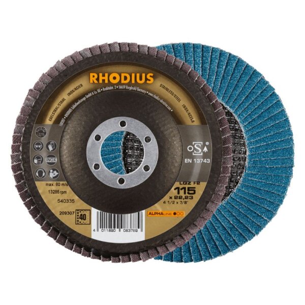 RHODIUS Fächerschleifscheibe 115x22,23 K40 209307