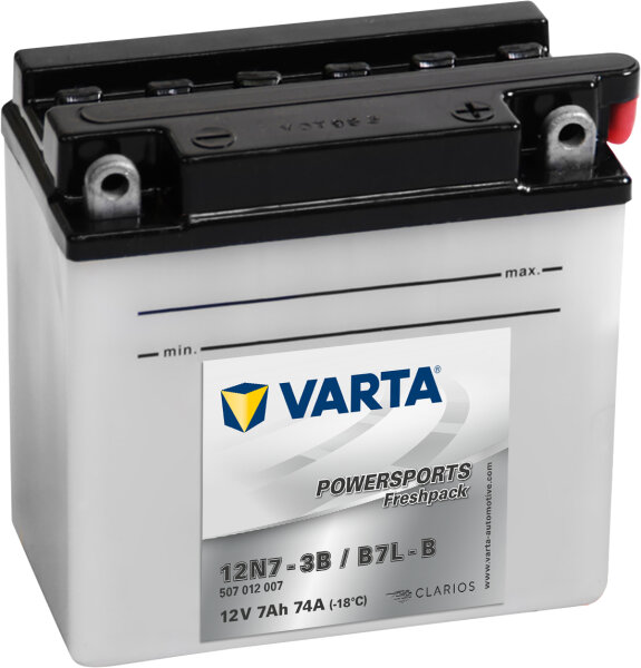 VARTA Powersports Fresh Pack 12N7-3B
B7L-B 12V 7Ah 74A EN (507012007I314)