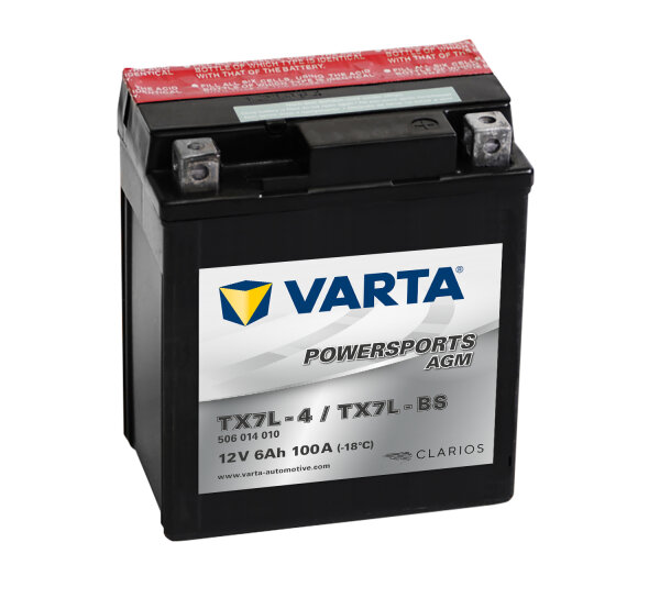 VARTA Powersports AGM  TX7L-4
TX7L-BS 12V 6Ah 100A EN (506014010I314)