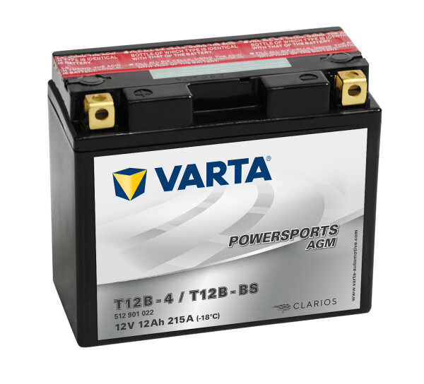 VARTA Powersports AGM  T12B-4
T12B-BS 12V 12Ah 215A EN (512901022I314)
