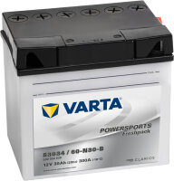 VARTA Powersports Fresh Pack 53034
60-N30-B 12V 30Ah 300A...