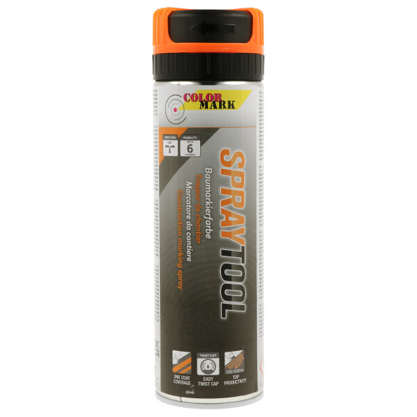 COLORMARK SPRAYTOOL Markierungsfarbe Neonorange 500 ml Spraydose 277078