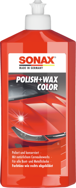 SONAX 02964000  Polish+Wax Color rot 500 ml