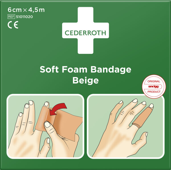 Holthaus Wundverband Cederroth Soft Foam Bandage beige 6 cm x 4,5 m (40236)