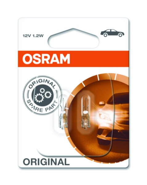 OSRAM Original 12V 1,2W Glassockel Doppelblister 2721-02B