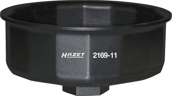 HAZET Ölfilter-Schlüssel 2169-11 - Vierkant12,5 mm (1/2 Zoll) - Außen-14-kant Profil - 97 mm