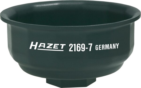 HAZET Ölfilter-Schlüssel 2169-7 - Vierkant12,5 mm (1/2 Zoll) - Außen-14-kant Profil - 77 mm