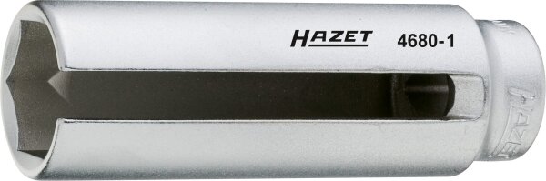 HAZET Lambda-Sonden Einsatz 4680-1 - Vierkant12,5 mm (1/2 Zoll) - Außen-Sechskant Profil - 22 mm