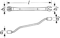 HAZET Doppel-Ringschlüssel - offen 612N-11X13 - Außen-Sechskant Profil - 11 x 13 mm