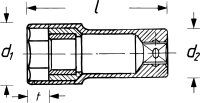 HAZET Zündkerzen Steckschlüsseleinsatz 900AMGT - Vierkant12,5 mm (1/2 Zoll) - Außen-Sechskant Profil - 16 mm - 5?8 ?
