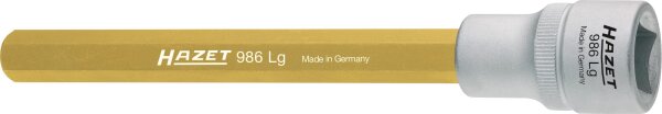 HAZET Schraubendreher-Steckschlüsseleinsatz 986LG-10 - Vierkant12,5 mm (1/2 Zoll) - Innen-Sechskant Profil - 10 mm